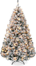 Best Choice Products 9ft Pre-Lit Snow Flocked Artificial Christmas Tree - Easy Assembly & Full Appearance