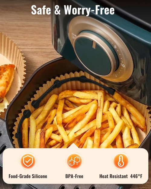 Air Fryer Magnets - 4Pcs Non-Segmented Silicone Buckle Accessories for Safe Parchment Paper Use