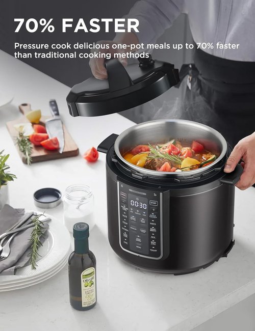 Midea 12-in-1 Electric Pressure Cooker - 6 Quart Multi-Functional Programmable Kitchen Appliance | Stainless Steel