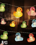 AceList 20 LED Glitter Rubber Ducks String Lights - Perfect for Kids, Parties, and Children's Room, Nurseries Decor - Battery or USB Powered - Squeezable and Sound-Enabled