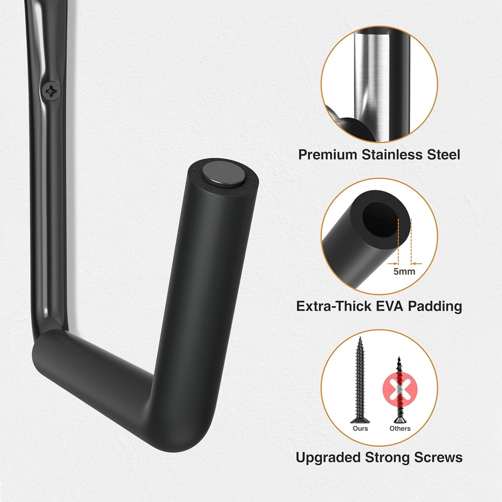 Niffgaff Heavy Duty Garage Storage Hooks - 120 LB Capacity Wall-Mounted Rack for Kayaks, Ladders & Bikes