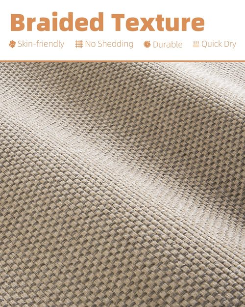 PADOOR Braided Toilet Rugs U Shaped, Non Slip Toilet Mats for Bathroom Floor Machine Washable Super Absorbent Contour Bath Rugs for Toilet Mat Quick Dry U Shaped Toilet Rug, 20''x24'' Light Beige