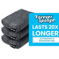 Grill Rescue Heavy Duty Kitchen Sponge - Lasts 20x Longer, Scratch-Free, Safe for Non-Stick Cookware - Cut Resistant, Versatile Household, Bathroom & Outdoor Cleaning Supplies (3, Grey)
