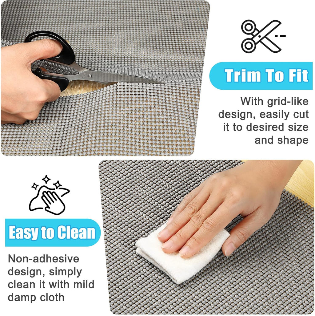 Songrey Non-Adhesive Drawer Liner - 12" x 20FT Non-Slip Cabinet Mat for Kitchen & Bathroom (Dark Gray)
