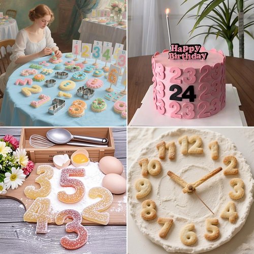 9PCS Number Cookie Cutters Set,Stainless Steel Birthday Numbers 0-8(6 Reverses to 9),3Inches Cookie Fondant Dough Numbers Kitchen Baking,for Birthday wedding family gathering Halloween Christmas Party