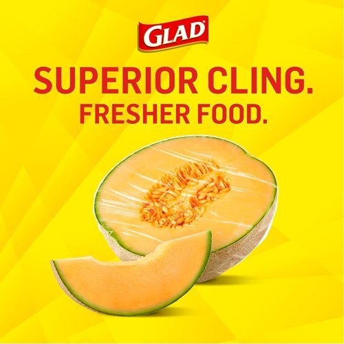 Glad Cling N Seal Plastic Wrap - Airtight Food Storage Solution | 300 Sq Ft Roll (Pack of 4)