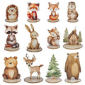 12 Pack Woodland Animals Baby Shower Decorations, Kid Forest Happy Birthday Decoration Centerpieces for Tables Woodland Nursery Animal Decor Home Office Farmhouse
