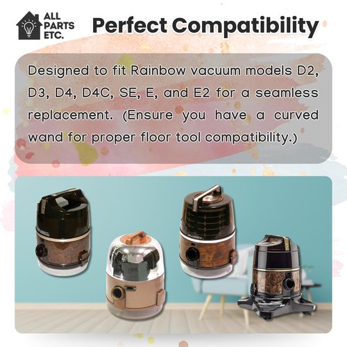 ALL PARTS ETC. Replacement Rainbow Vacuum Attachments – Compatible with Rainbow Vacuum Models D2, D3, D4, D4C, SE, E, E2 – Complete Floor Brush, Dusting Brush, Crevice Tool & Upholstery Tool Set