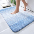 OLANLY Small Bathroom Rugs - Extra Soft Microfiber Mat | Quick-Dry, Washable, Rubber Backing - Light Blue 24x16