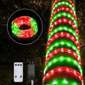 Kenburg Christmas Rope Lights Outdoor, 100Ft 1200 LED Red and Green String Lights, Waterproof Tube Light Plug in 8 Modes Timer Memory, Permanent Christmas Lights for Tree Fence Yard House Decorations