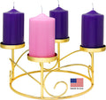 Skiennix Christmas Advent Wreath Ring | Elegant Gold Candle Holder for Pillar Candles - Holiday Centerpiece Decor