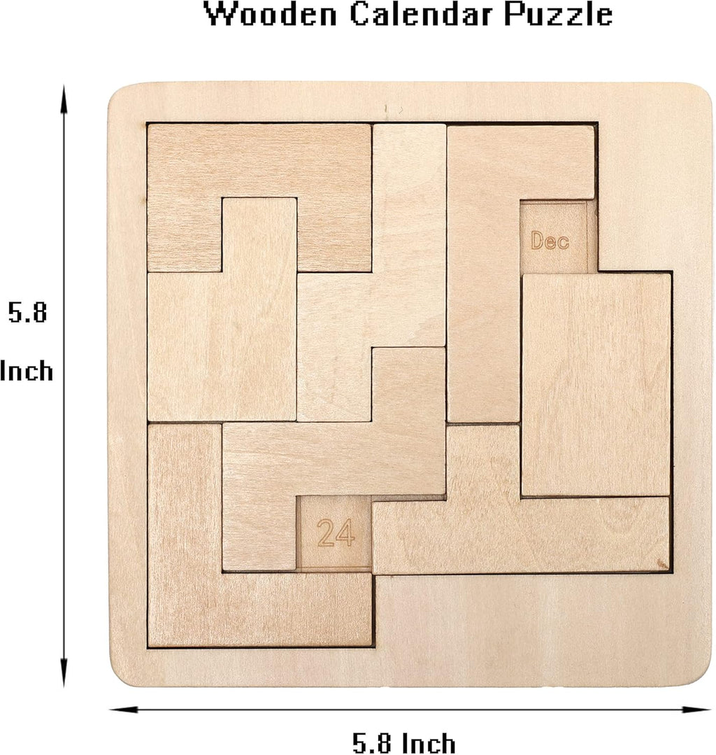 Skiennix Daily Calendar Puzzle - Challenging Wooden Puzzle for Adults | Perfect Easter & Christmas Gift