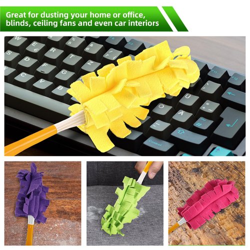 Yicotira Reusable Duster Refill Compitable with Swiffer Duster - Washable Heavy Duty Dusters Refills 360 for Swiffer Duster Handle & Super Extender Handle, 4 Pack