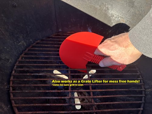 LavaLock Smok-n-Scrape Grill and Smoker Scraper, Residue Remover Cleaning Tool for Weber Kettle, Weber Smokey Mountain, UDS, WSM (Red Smoke-n-Scrape)