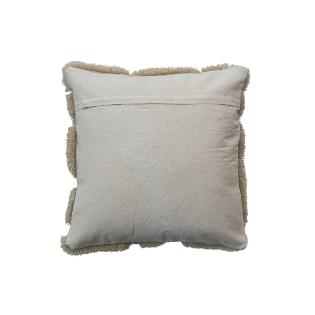 Bloomingville Auckland Essence Wool and Cotton Pillow, Natural