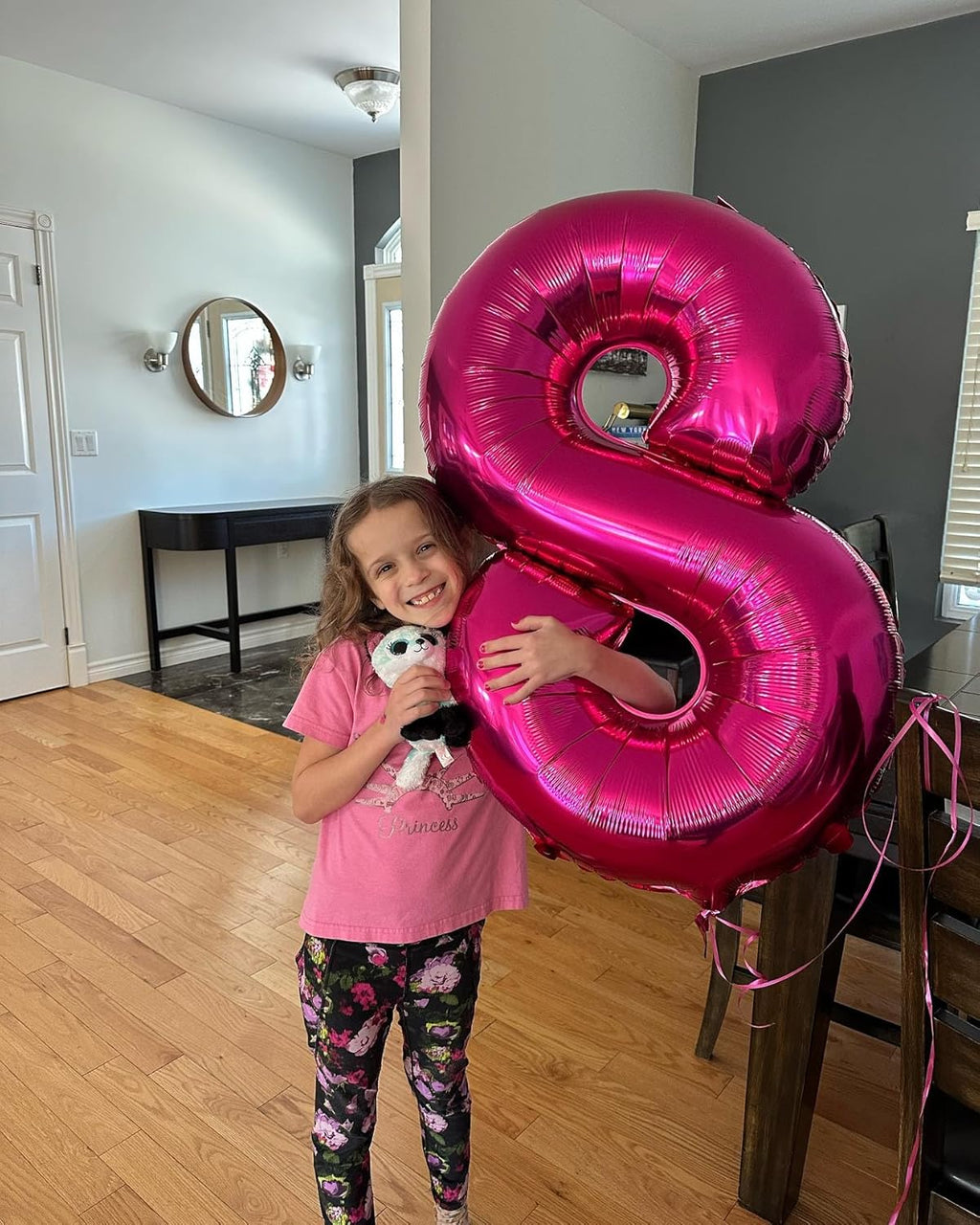 Number 8 Balloon - Hot Pink 40 Inch Birthday Decoration for Girls | Perfect 8th Birthday Party Supplies