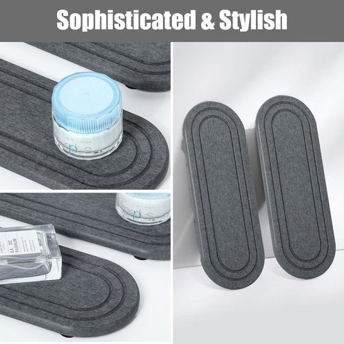 Diatomaceous Earth Coasters by Skiennix - Fast Drying Water Absorbent Stone Tray Set | 2PCS for Kitchen & Bathroom