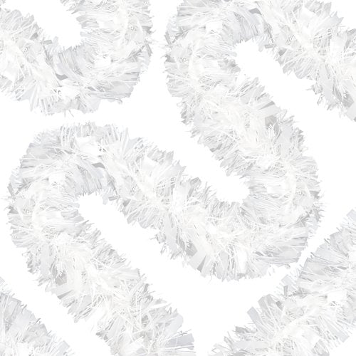 70 Ft Christmas Tinsel Garland Metallic Tinsel Twist Garland Glitter Christmas Tree Hanging Decorations for New Year Party Birthday Holiday Indoor Outdoor Supplies (White)