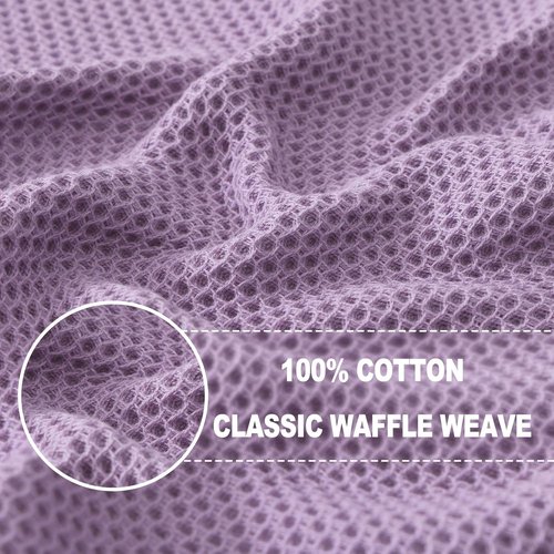 Homaxy 100% Cotton Dish Cloths - Ultra Soft, Absorbent & Quick Drying | 12x12 Inches, 6-Pack, Lavender