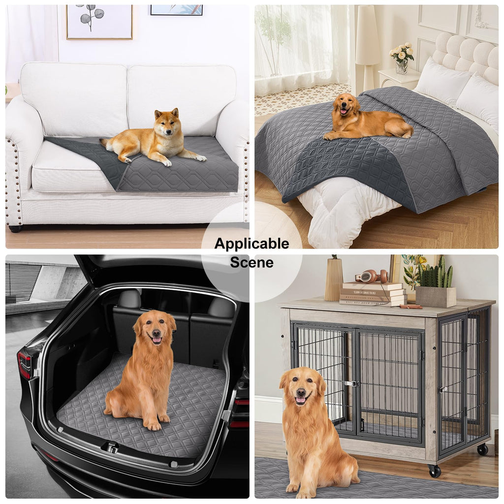 Smiry Reversible Waterproof Couch Covers for Sofa, Washable Dogs Pet Couch Covers for 3 Cushion Sofa Pet Friendly, Water Resistant Furniture Protector Slipcover, Geometric (30"x70", Grey/Dark Grey)