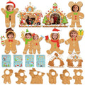 28 Pack Christmas Picture Frame Craft Kit for Kids, Xmas DIY Gingerbread Man House Picture Frames Paper Crafts Christmas Hanging Ornaments for Xmas Tree Holiday Winter Decor Class Art Game Activities