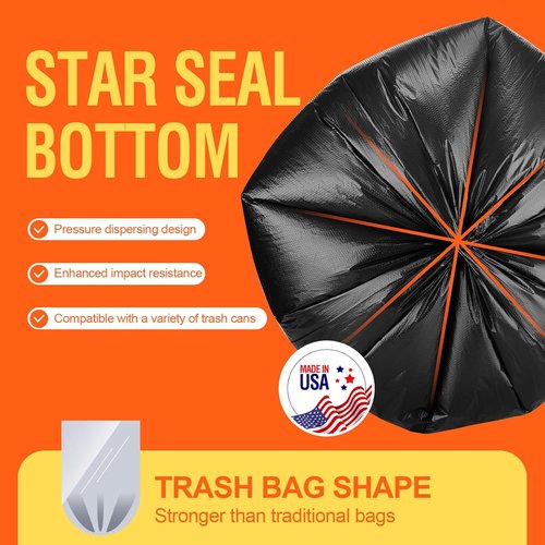 Delxo 30-33 Gallon Trash Bags - Thick, Durable & Puncture-Resistant | 250 Count Black Garbage Bags for Kitchen, Yard & Office
