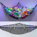 Skiennix Unicorn Castle Stuffed Animal Storage Organizer - LED Light Hanging Hammock | Large Black