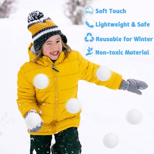 Luces 20 PCS Fake Snow Balls, Soft Indoor Snow Ball for Fight Set, Plush Artificial Snow White Balls Xmas Tree Decor Winter Game for Parent-Child Interactive Activities