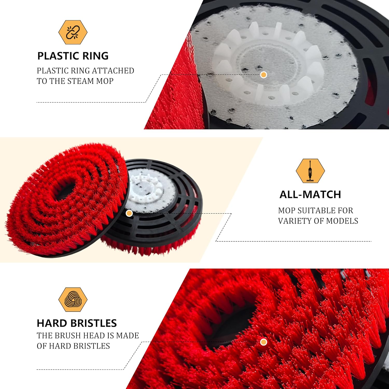 Shark Replacement Brush Heads - 4-Pack for S7000, S7001, S7020, S7005, S8021, S8001 | Abrasive Scrub Pads