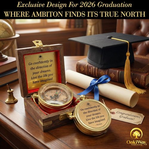 Dream Chaser Compass - Unique Graduation Gift for Him | Motivational Card Included, Perfect for College & High School