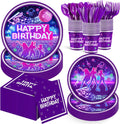 Skiennix 168-Piece K-Pop Birthday Party Set - Plates, Napkins, Cups & Cutlery for 24 Guests