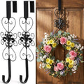 Heavy Duty Metal Wreath Hanger by [Brand Name] - Elegant 15.5 Inch Door Hook for Easter & Christmas Decor | Black
