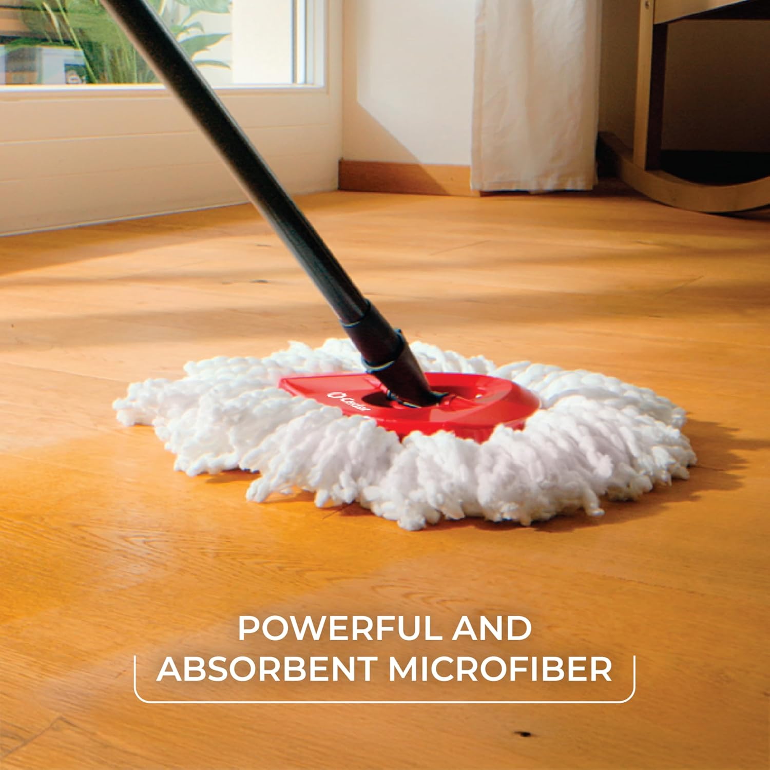O-Cedar EasyWring Microfiber Spin Mop - Efficient Floor Cleaning System with 4 Extra Refills