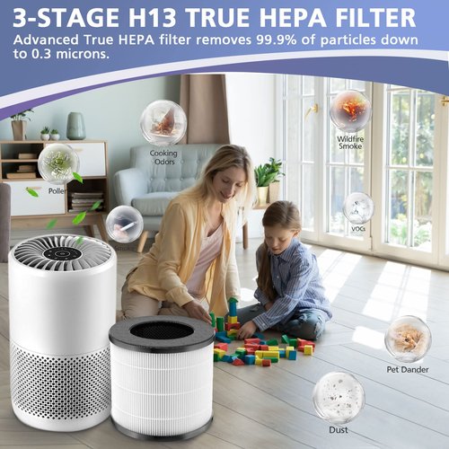 Cayman 608/320 Filter Compatible with Okaysou Cayman 608/320 Air Purifie-r, 3-in-1 Filtration, 2 Pack