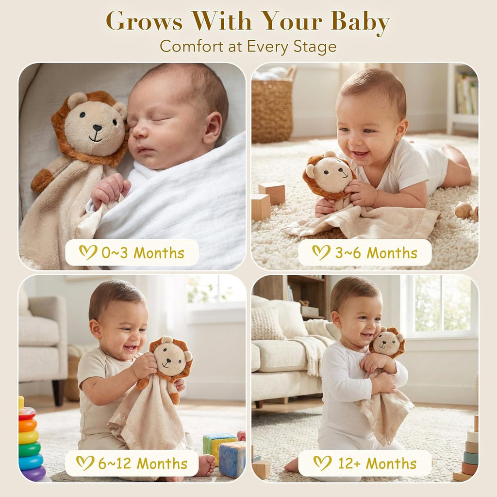 Pro Goleem Lion Security Blanket - Soft Lovey Snuggle Toy for Newborns | 16 Inch Unisex Gift