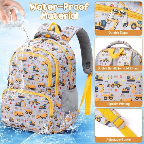 Fimibuke Kids Backpack - 3-in-1 Set with Lunch Box & Pencil Case for Girls, Daisy Design, Ages 3-12