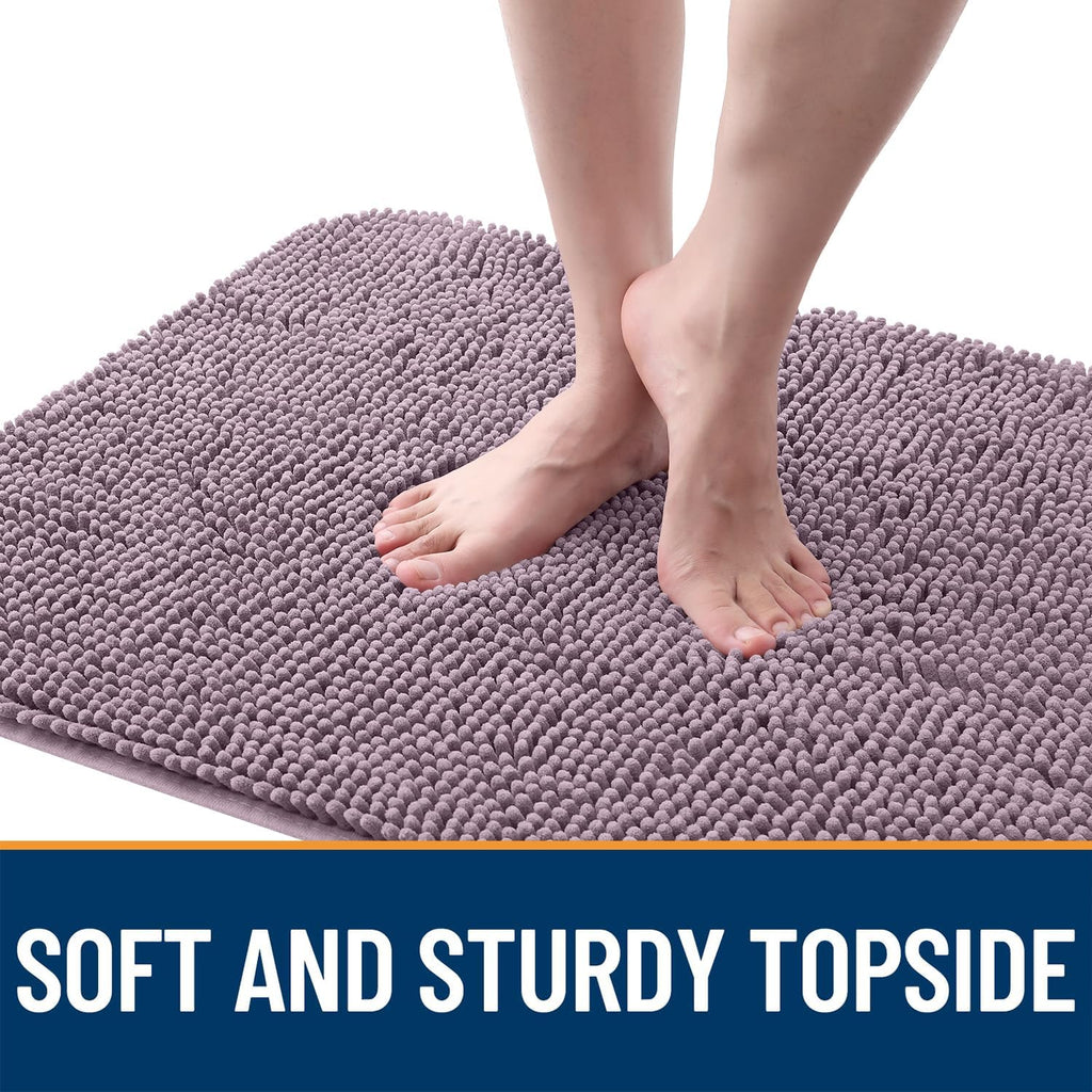 OLANLY Dog Door Mat - Absorbent Non-Slip Chenille Mat for Muddy Paws | 40x32 Deep Plum Color