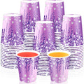 50Pcs Silver Happy Birthday Party Paper Cups 9oz Glitter Diamonds Party Cups Supplies Silver Diamonds Theme Disposable Cups for Women Girls Birthday Wedding Bridal Baby Shower Favors Decoration