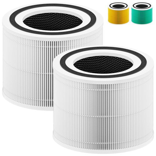 PETOX 240 Replacement Filter Compatible with Puroair 240 Air Purifier, 3-in-1 True HEPA 14 Filtration with Activated Carbon for 99.97% Air Pollutants, Odor and Smoke, 2 Pack, White