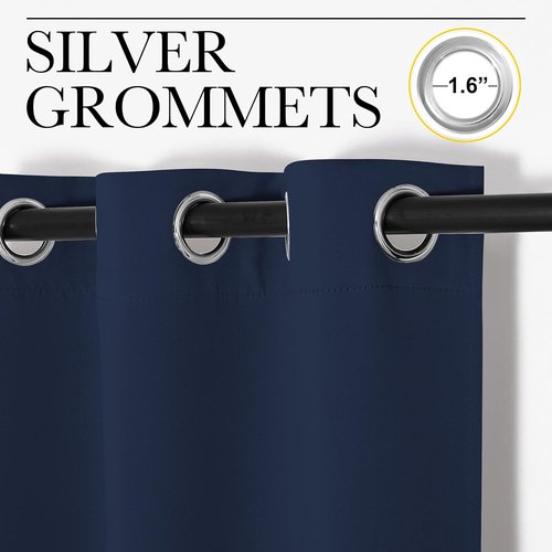NICETOWN Blackout Curtains - Navy Thermal Insulated Draperies | 34 x 36 Inches, 1 Pair for Kids' Room