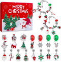 Skiennix Christmas Advent Calendar Bracelet Kit - 24-Day Countdown with 22 Charms & 2 Adjustable Bracelets for Girls & Teens