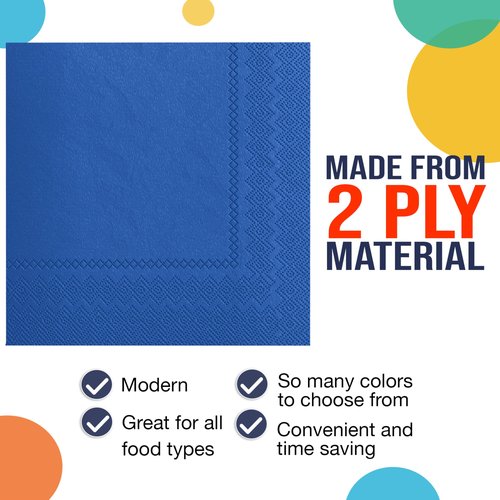 Party Solids Dark Blue Napkins Disposable Everyday 100 Pcs 2 Ply Dark Blue Dinner Napkins Bulk For Parties & Party Supplies
