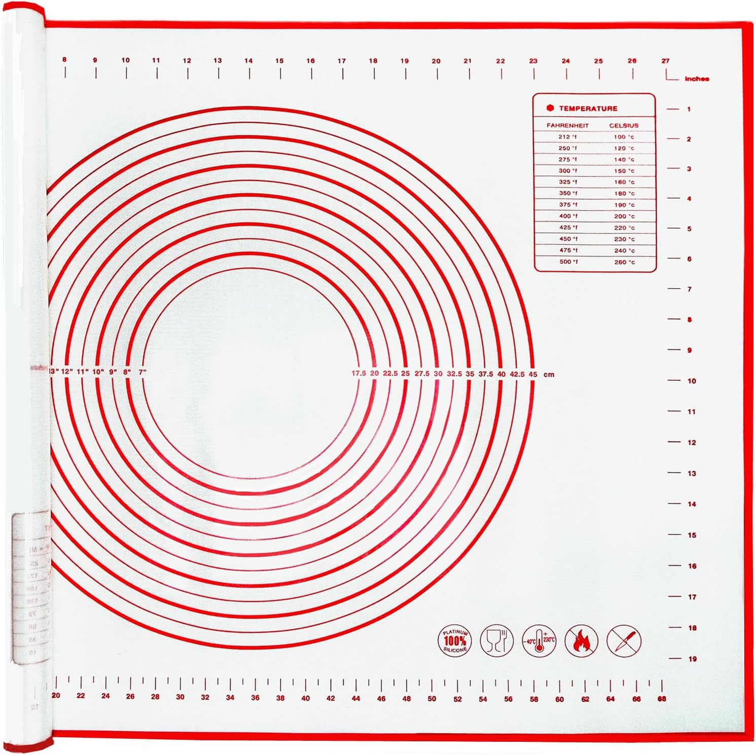 Silicone Baking Mat by Extra Large | Non-Stick, Heat-Resistant Dough Roller – 31.5'' x 24'' Easy Clean