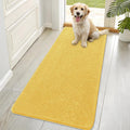 OLANLY Dog Door Mat - Absorbent Non-Slip Washable Doormat for Muddy Paws | 70x32 Yellow Chenille Carpet