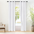 NICETOWN 100% Blackout Window Curtain Panels - Thermal Insulated Drapes, 84" Length, Snow White, Set of 2