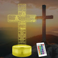 FULLOSUN Jesus Cross Gift, Jesus Cross Night Light, 3D Illumination Lights with Remote 16 RGB Colors Change Kids Men Women Room Lighting Creative Decoration