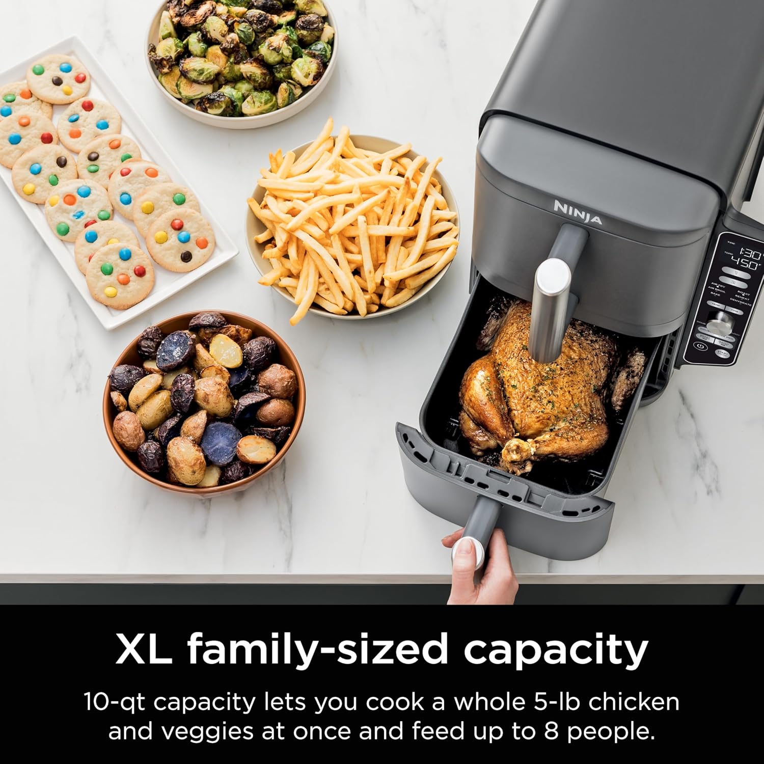 Ninja DoubleStack XL Air Fryer - 10 QT Smart Cook System with DoubleStack Technology | 6-in-1, Easy Clean, Grey
