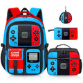 TOWIHUN Gamer Backpack for Boys, 4pcs Gaming Boys Backpack with Lunch Box and Pencil Case for Kids, Video Gamer School Bags