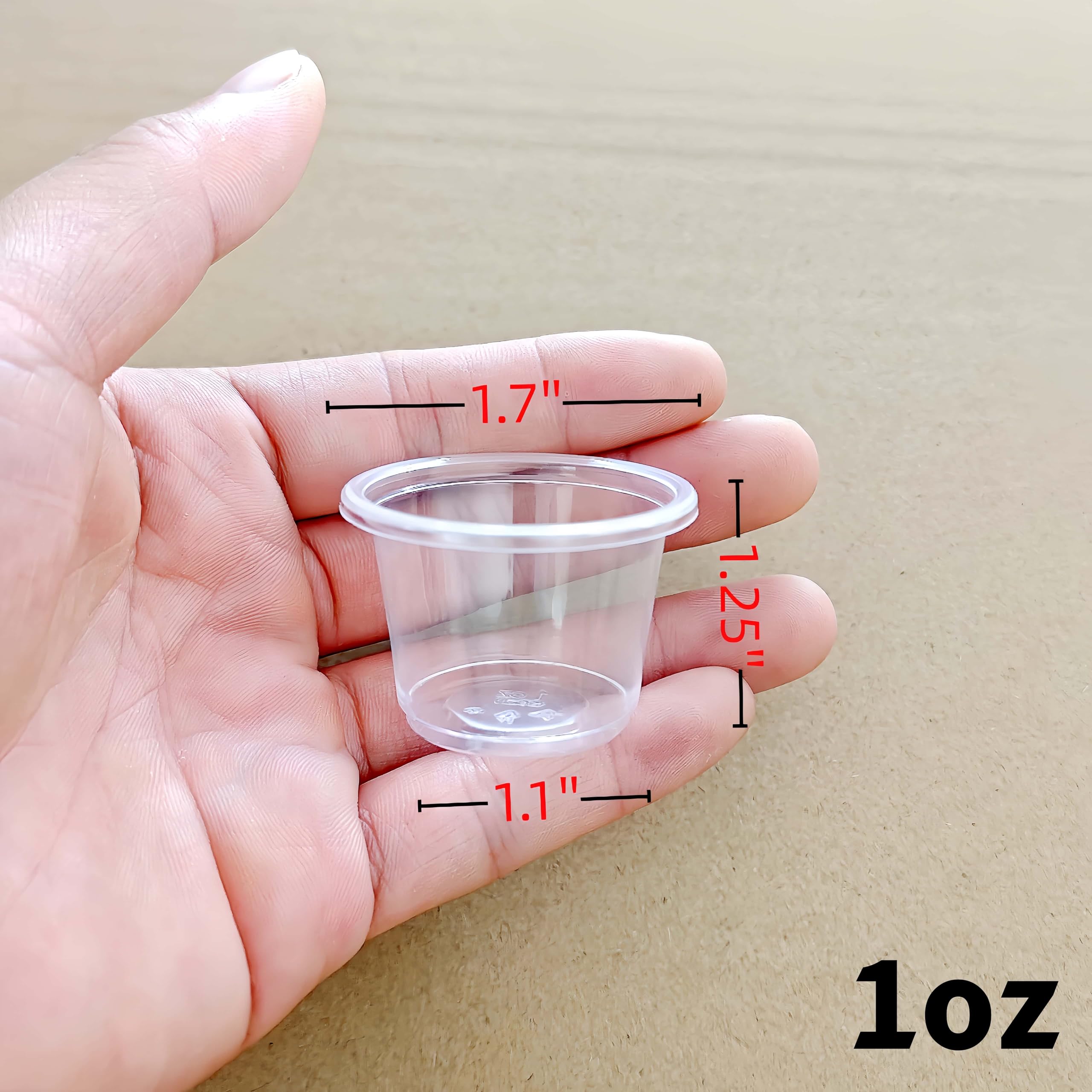 Cynohesta Tiny Disposable Small Plastic Cups Mini Communion Jello Sample Tasting Little Shot Glasses Clear Cup 1 1.5 2 3 oz (500, 1.6OZ)