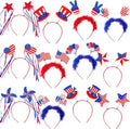 Moon Boat 12PCS 4th of July Headbands - Patriotic Red, White & Blue Party Accessories for Independence Day